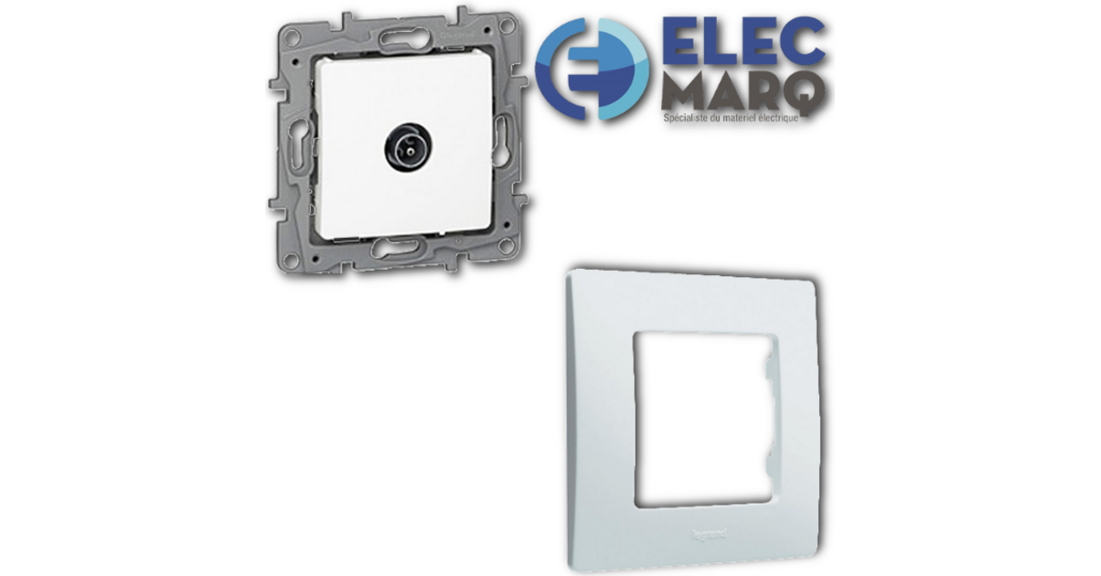 Prise TV Simple Mâle Legrand Niloe Blanc - Réf. 664751, 230V, Neuf Sous Blister